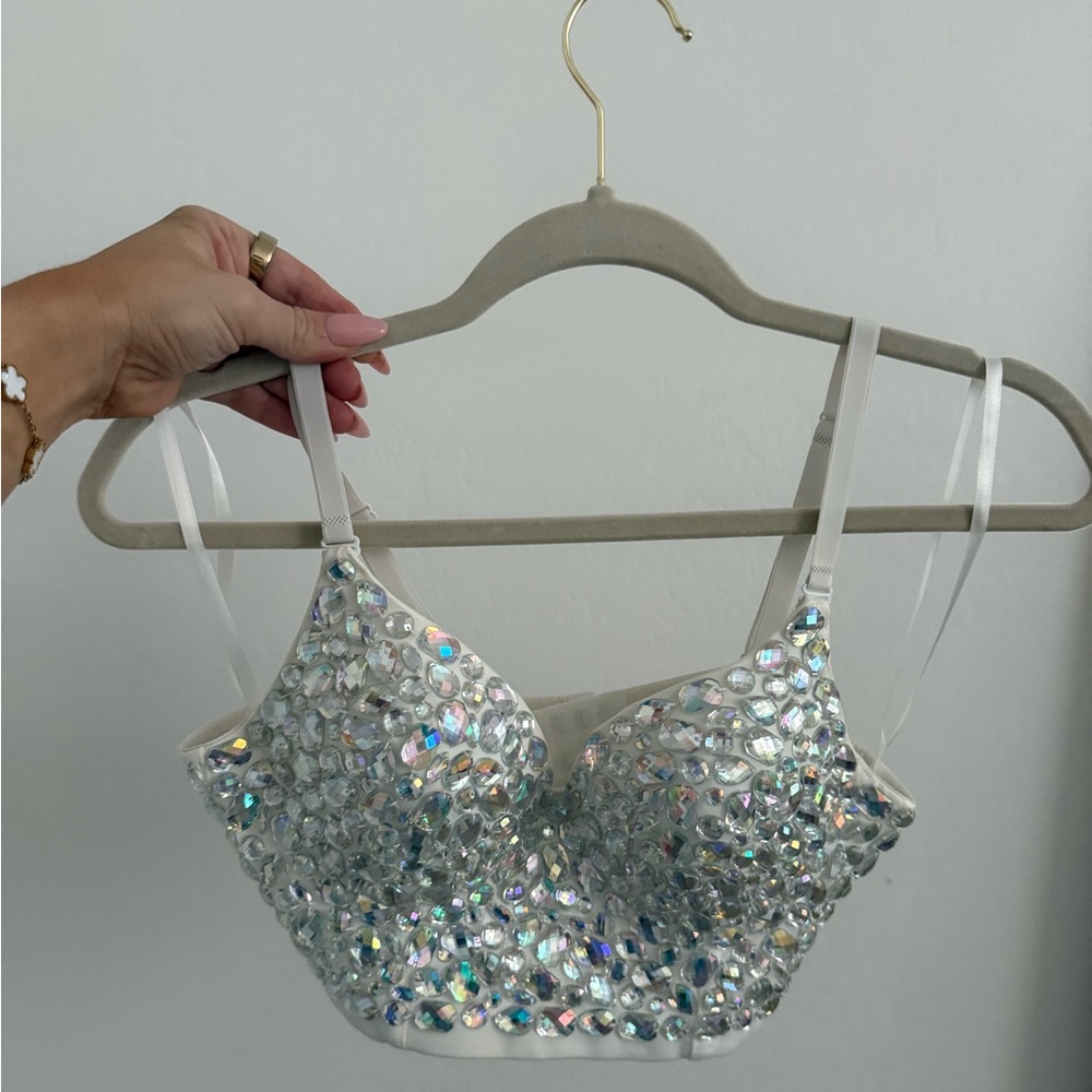 Kiwi Silver Sequin Crop Top